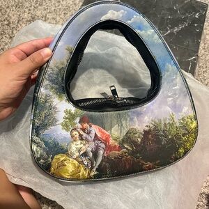 Dolls Kill Romantic Pastoral Print Shoulder Bag in Blue, Yellow, Green